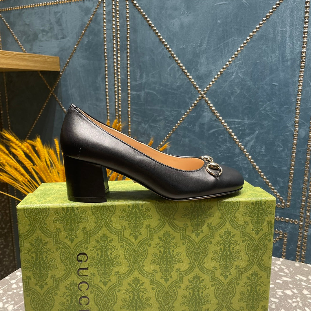 HIGH PUMP 55MM IN BLACK SHEEPSKIN