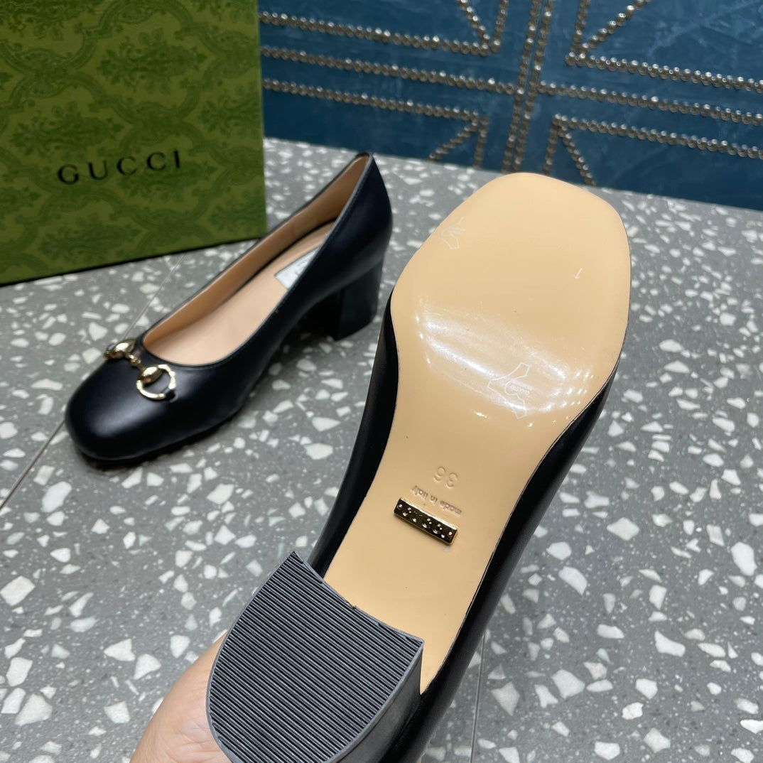 HIGH PUMP 55MM IN BLACK SHEEPSKIN