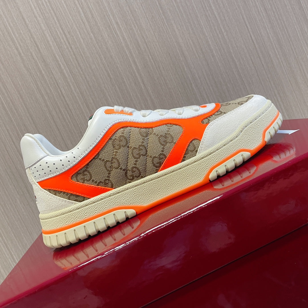 GG Retro Sneakers for Couples White Tiger orange