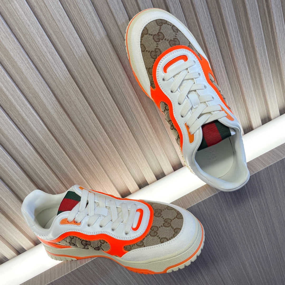 GG Retro Sneakers for Couples White Tiger orange
