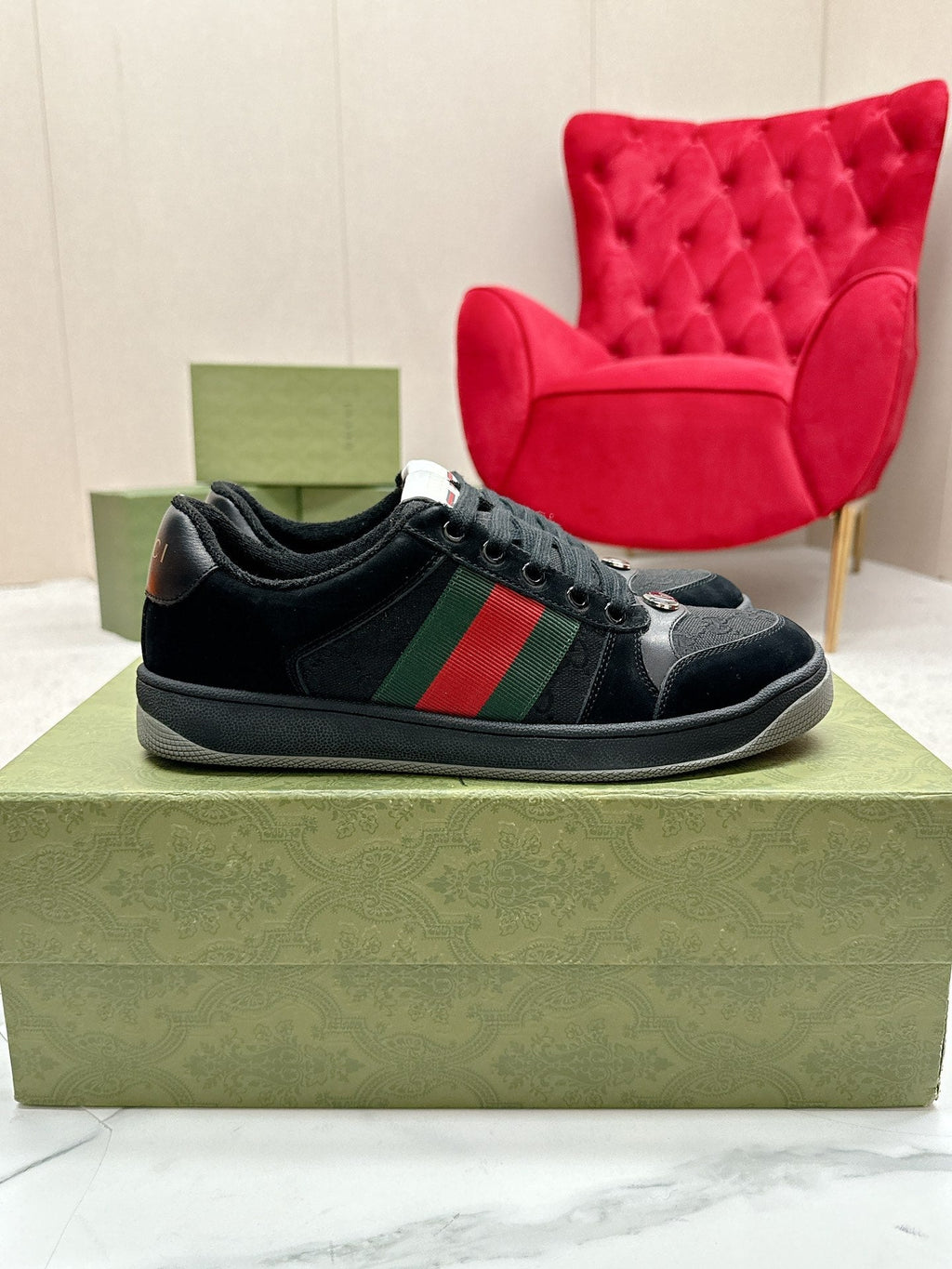 GG Sneaker Black Suede Calfskin