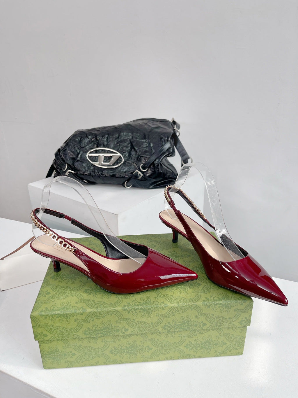GG SIGNORIA 45 SLINGBACK PUMP BLOOD LAMBSKIN