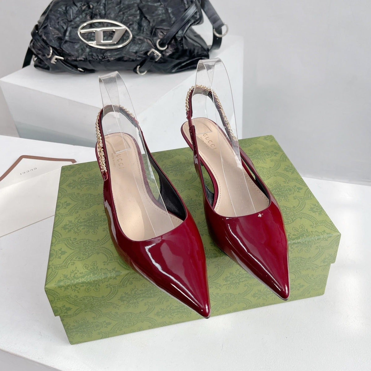 GG SIGNORIA 45 SLINGBACK PUMP BLOOD LAMBSKIN