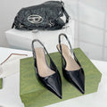 GG SIGNORIA 45 SLINGBACK PUMP GLOSSY BLACK LAMBSKIN