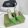 GG SIGNORIA 45 SLINGBACK PUMP GREEN LAMBSKIN