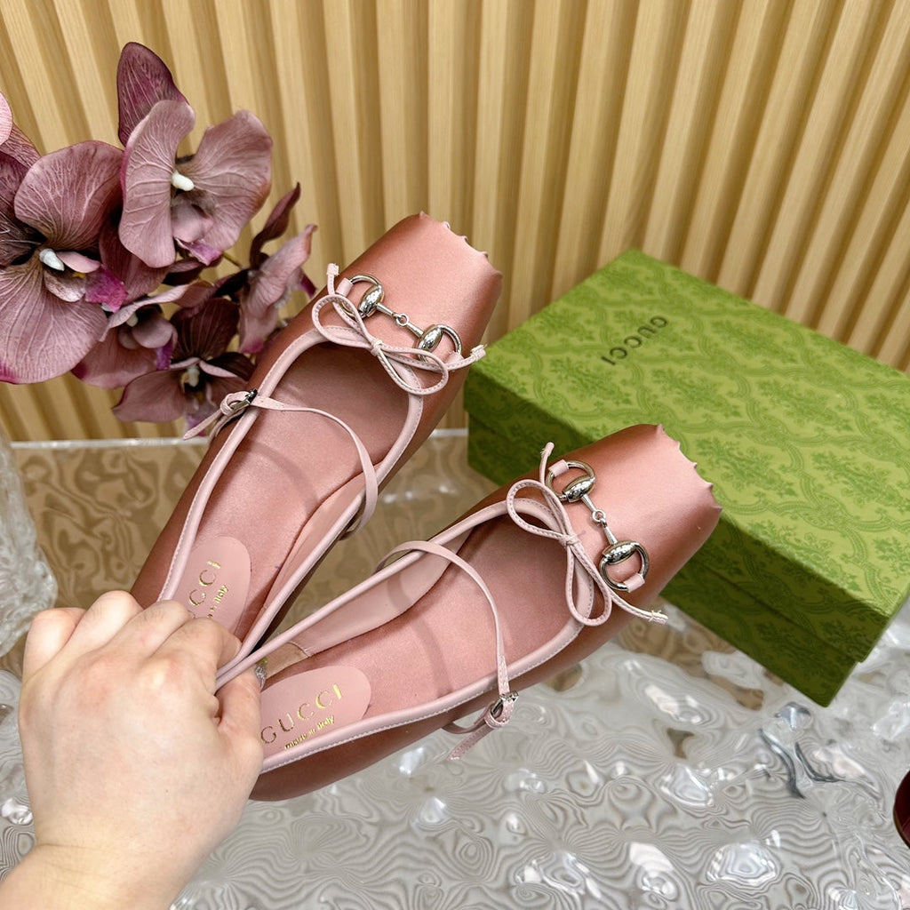 BALLET FLAT IN CORAL PINK SILK