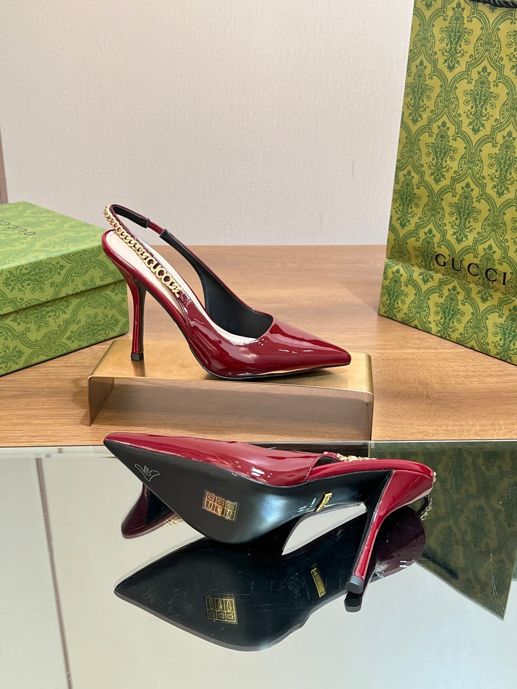 GG SIGNORIA SLINGBACK PUMP BLOOD LAMBSKIN