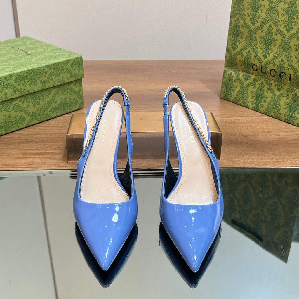 GG SIGNORIA SLINGBACK PUMP SAPPHIRE LAMBSKIN