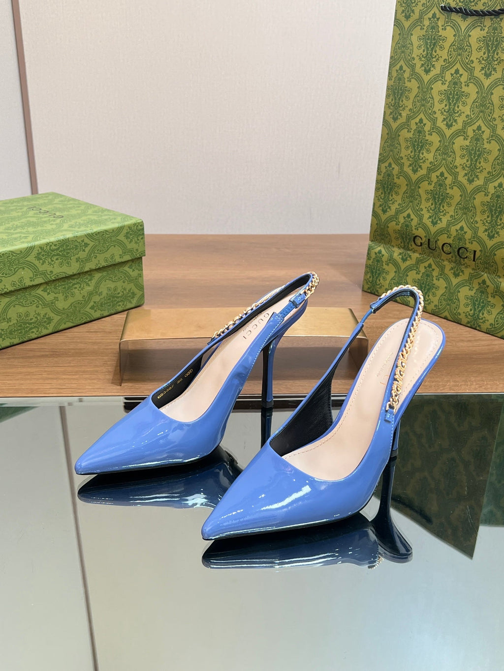 GG SIGNORIA SLINGBACK PUMP SAPPHIRE LAMBSKIN
