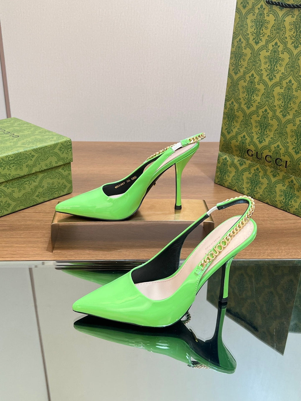 GG SIGNORIA SLINGBACK PUMP SHAMROCK LAMBSKIN