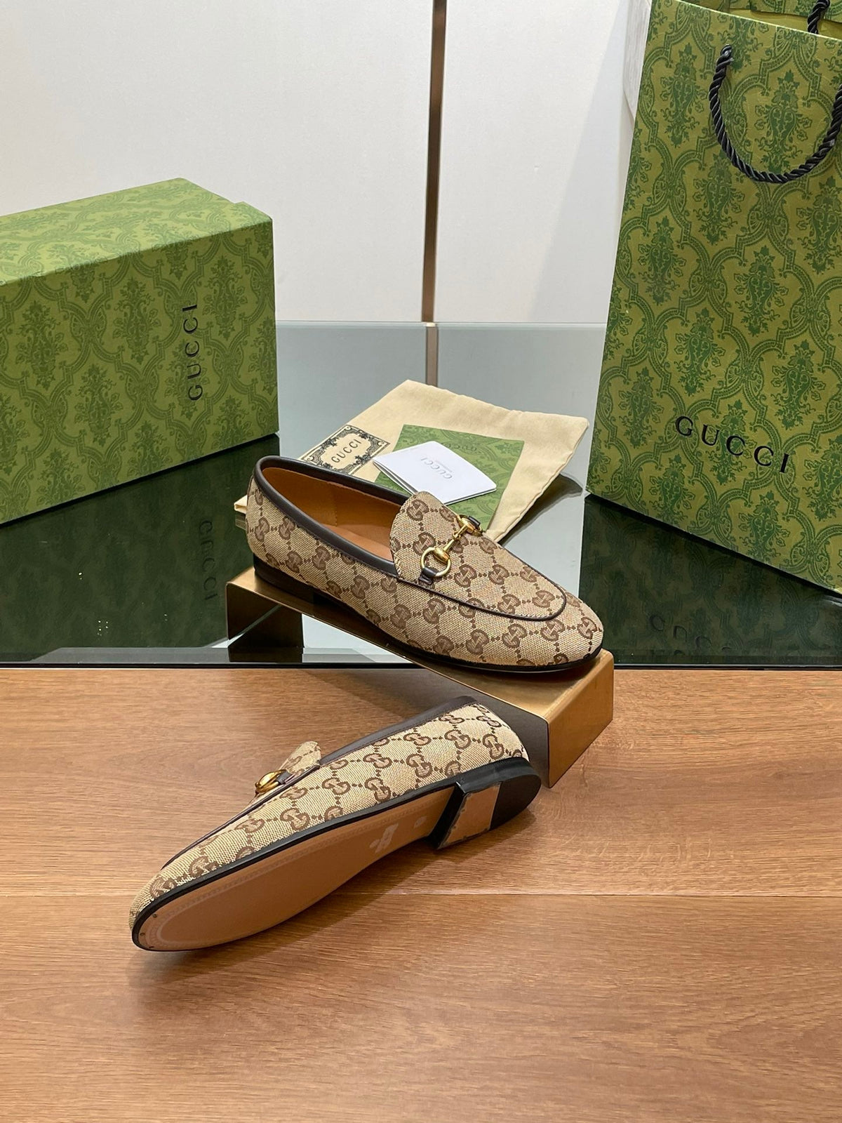 GG JORDAAN LOAFER LIGHT BROWN WOVEN FABRIC