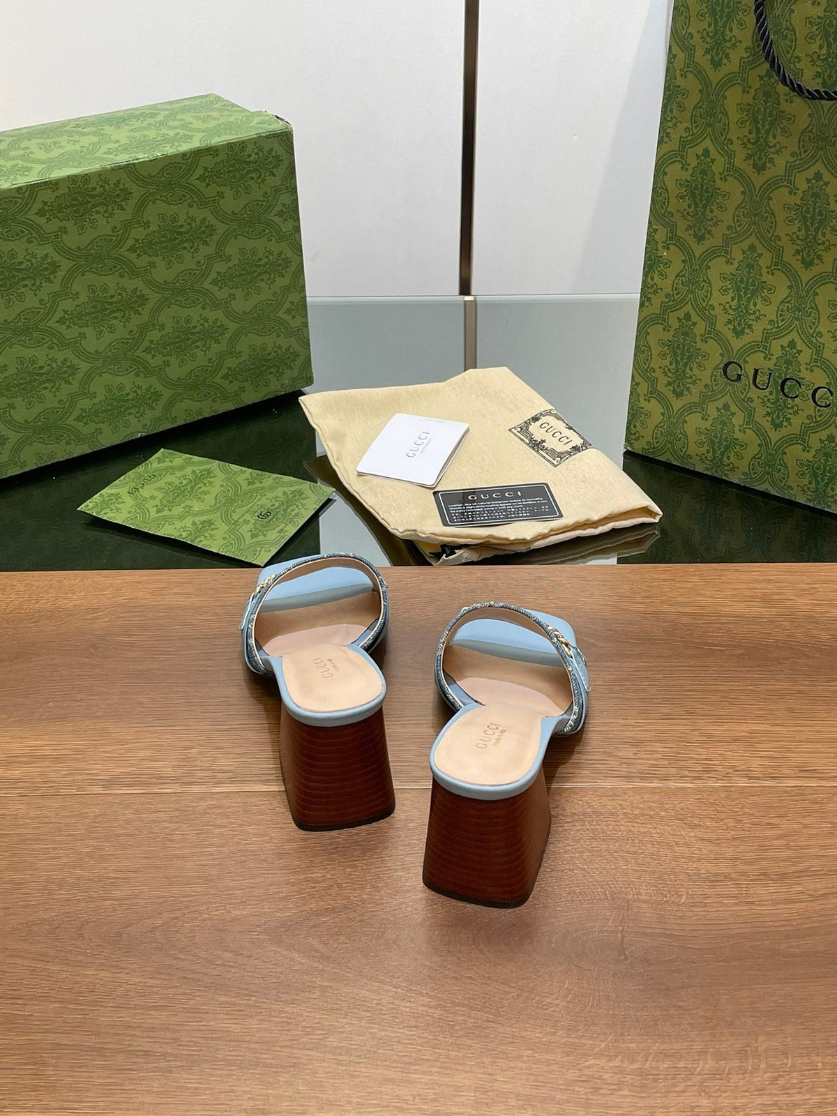 GG SIGNORIA SLIDE SANDAL SKY DENIM