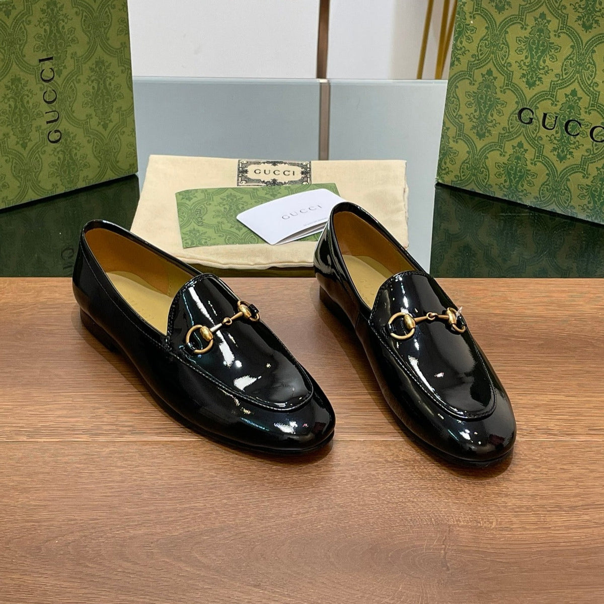 GG JORDAAN LOAFER GLOSSY BLACK LAMBSKIN