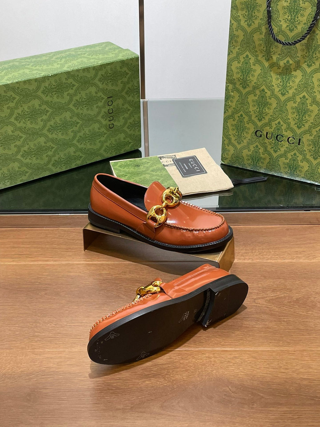 GG Marina Loafer Bronw Patent Calfskin