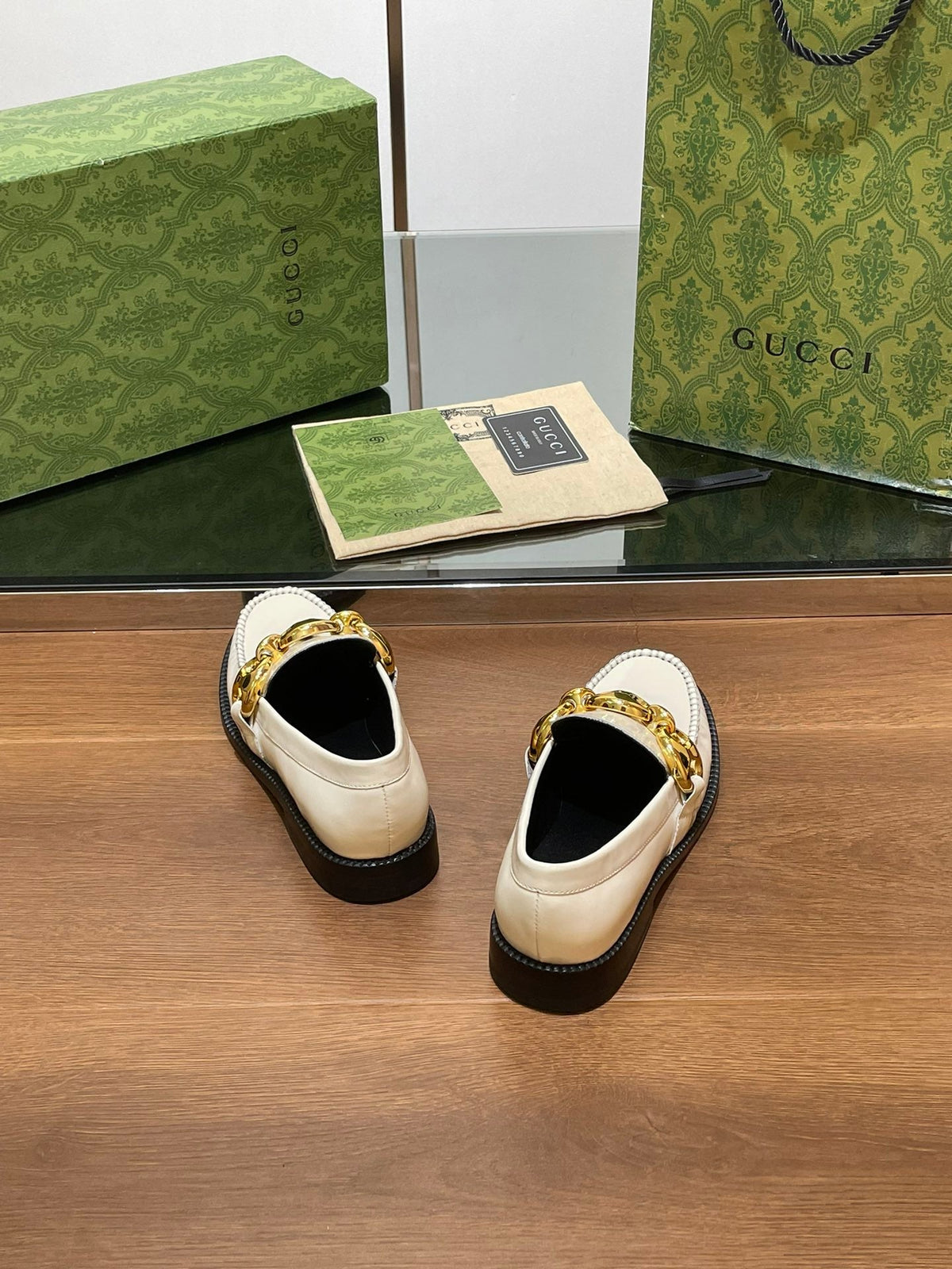 GG Marina Loafer Cream Patent Calfskin
