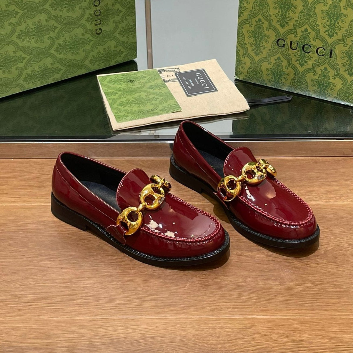 GG Marina Loafer Dark Red Patent Calfskin