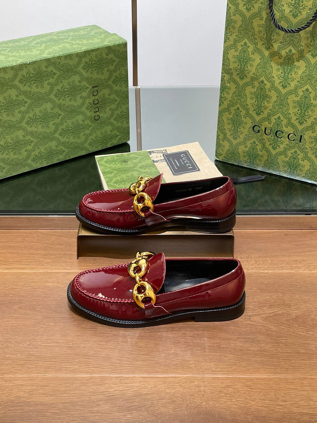 GG Marina Loafer Dark Red Patent Calfskin
