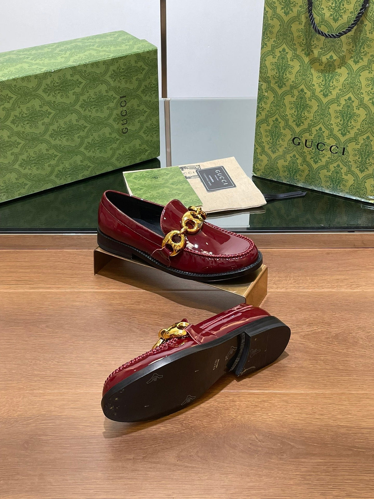 GG Marina Loafer Dark Red Patent Calfskin