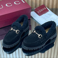 Gucci 2025 Horsebit Loafer Black Suede Wool 563043