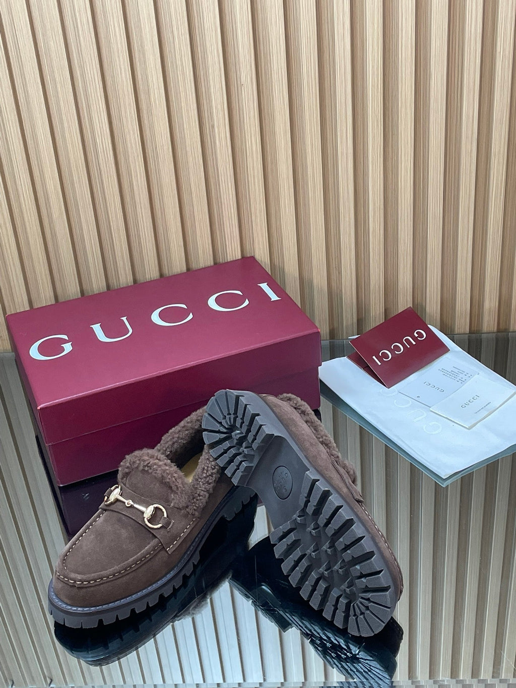 Gucci 2025 Horsebit Loafer Brown Suede Wool 563045