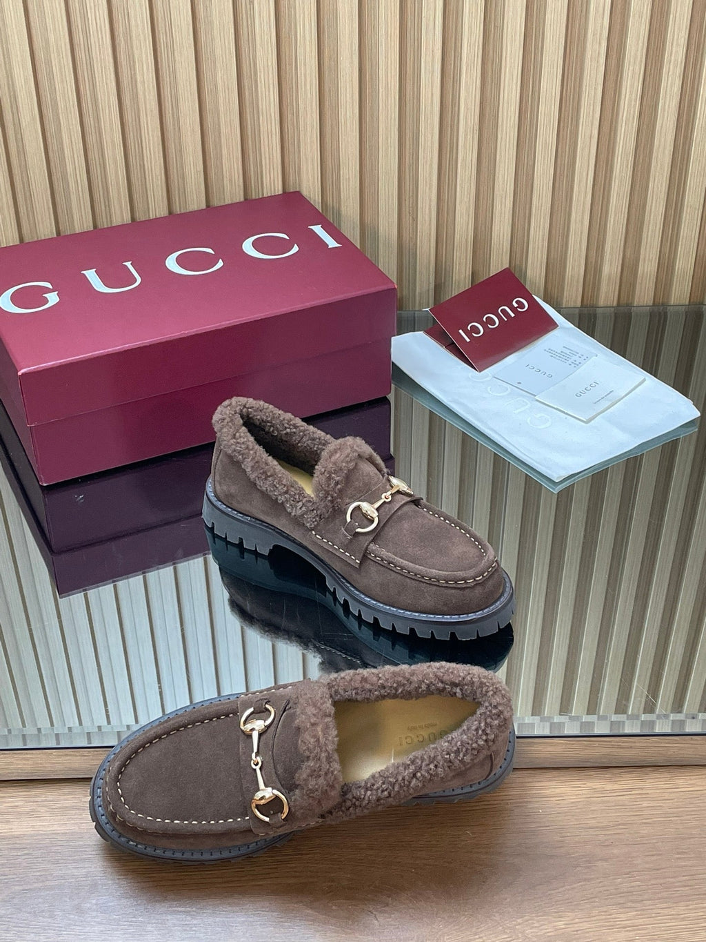 Gucci 2025 Horsebit Loafer Brown Suede Wool 563045