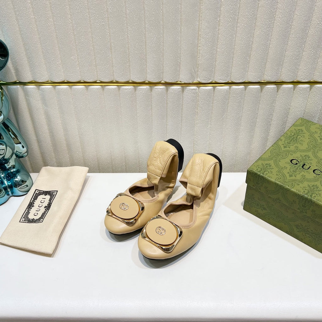 GG BALLET SUPER SLIM BEIGE LAMBSKIN