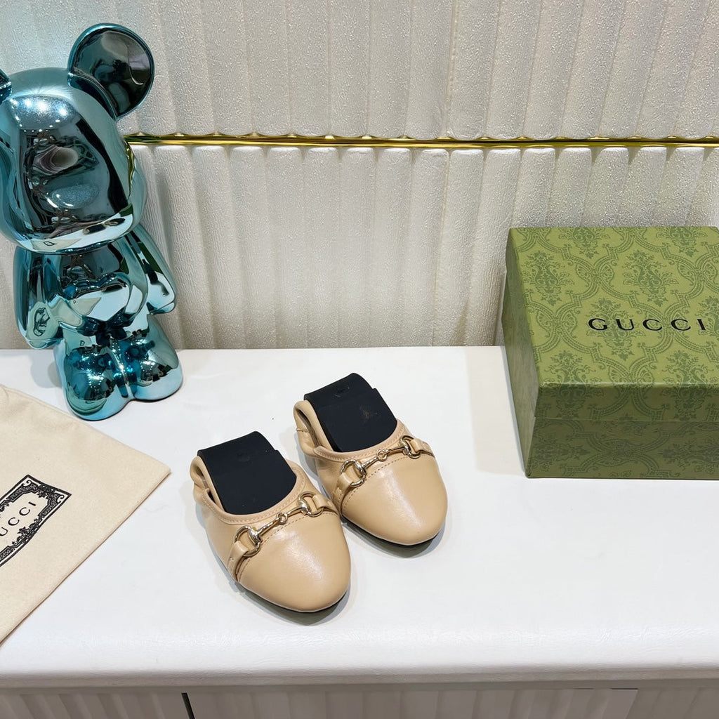 GG BALLET SUPER SLIM BUCKLE CREAM LAMBSKIN