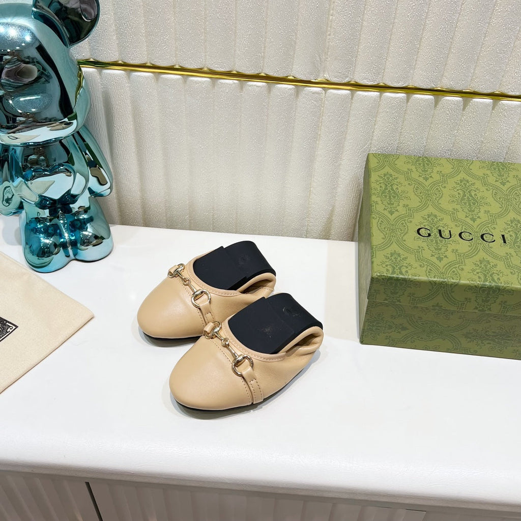 GG BALLET SUPER SLIM BUCKLE CREAM LAMBSKIN