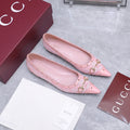 GG Savoy Ballerina Light Pink Denim Leather 864280