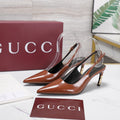 GG Castello Slingback 7.5cm Brown Sheepskin 864302
