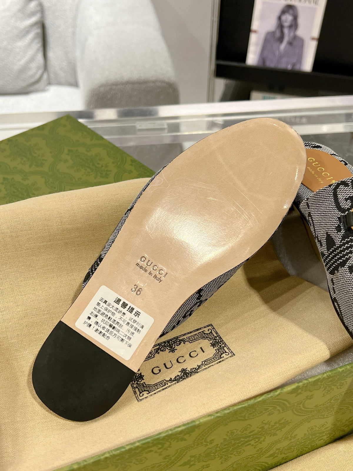 GG & ADIDAS MULE HORSEBIT BUCKLE LIGHT GRAY CANVAS