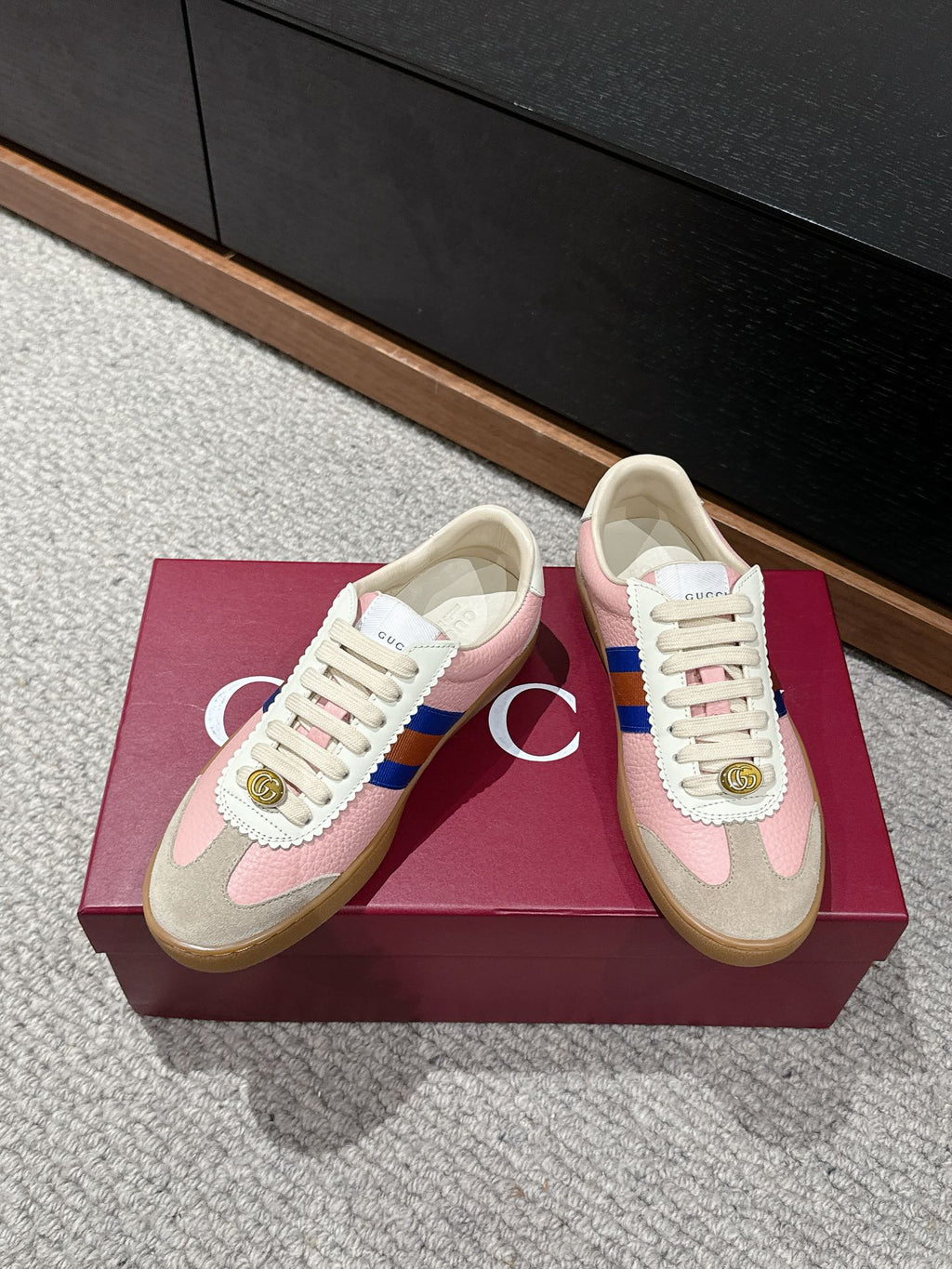 GG & ADIDAS SNEAKER LIGHT PINK CALFSKIN