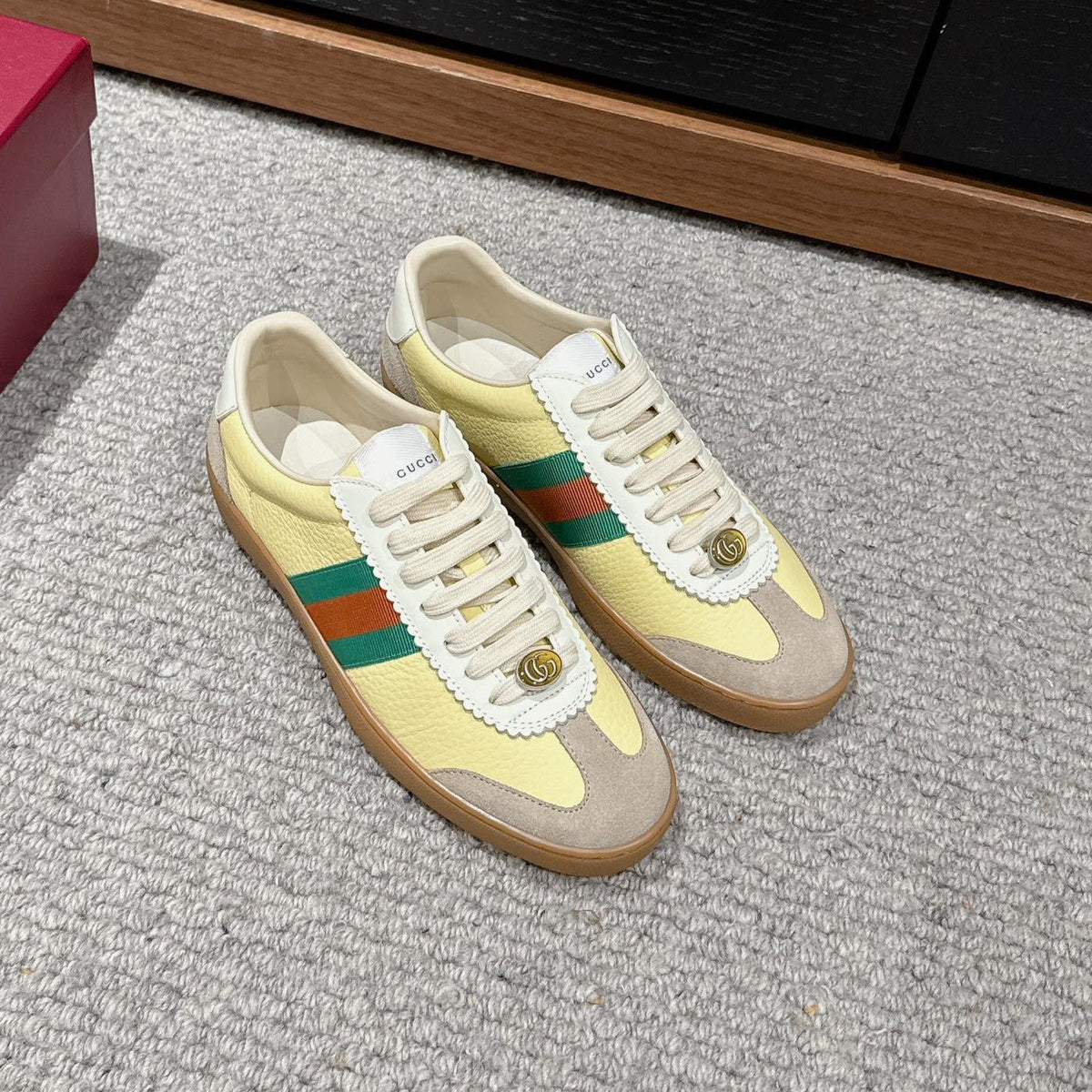GG & ADIDAS SNEAKER KHAKI CALFSKIN