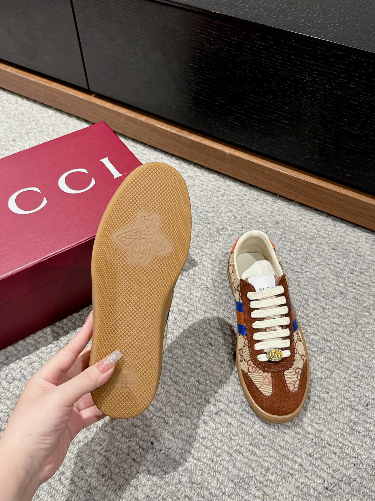 GG & ADIDAS GAZELLE SNEAKER BROWN SUEDE