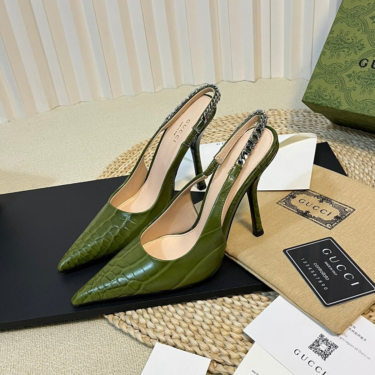 GG Women's High Heels  Green Juniper