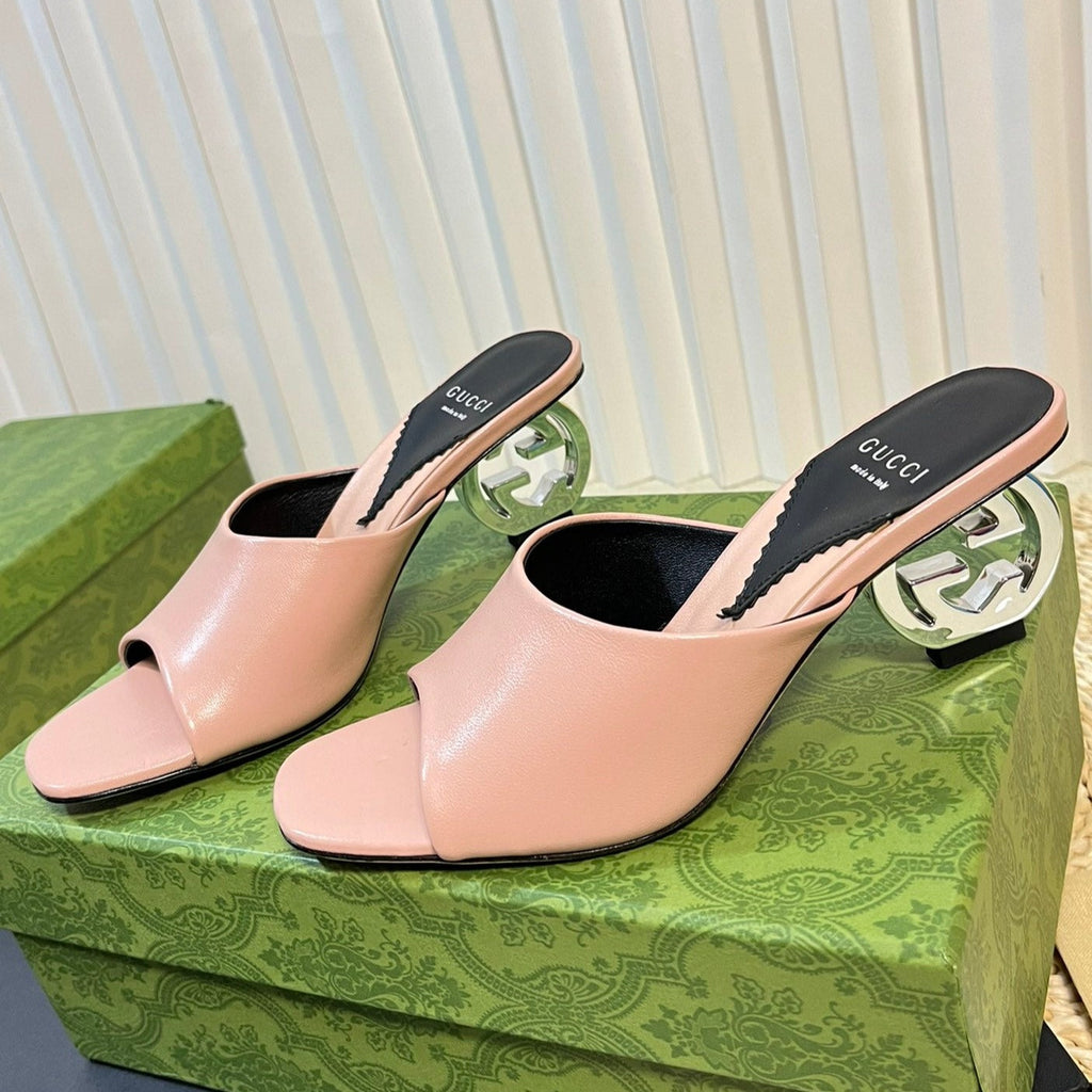 GG  Women's Heeled Sandals Pink Pastel