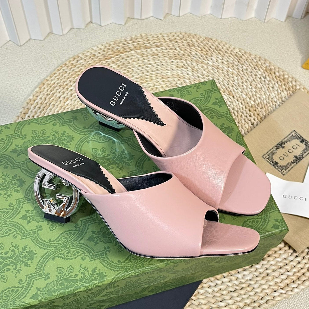 GG  Women's Heeled Sandals Pink Pastel