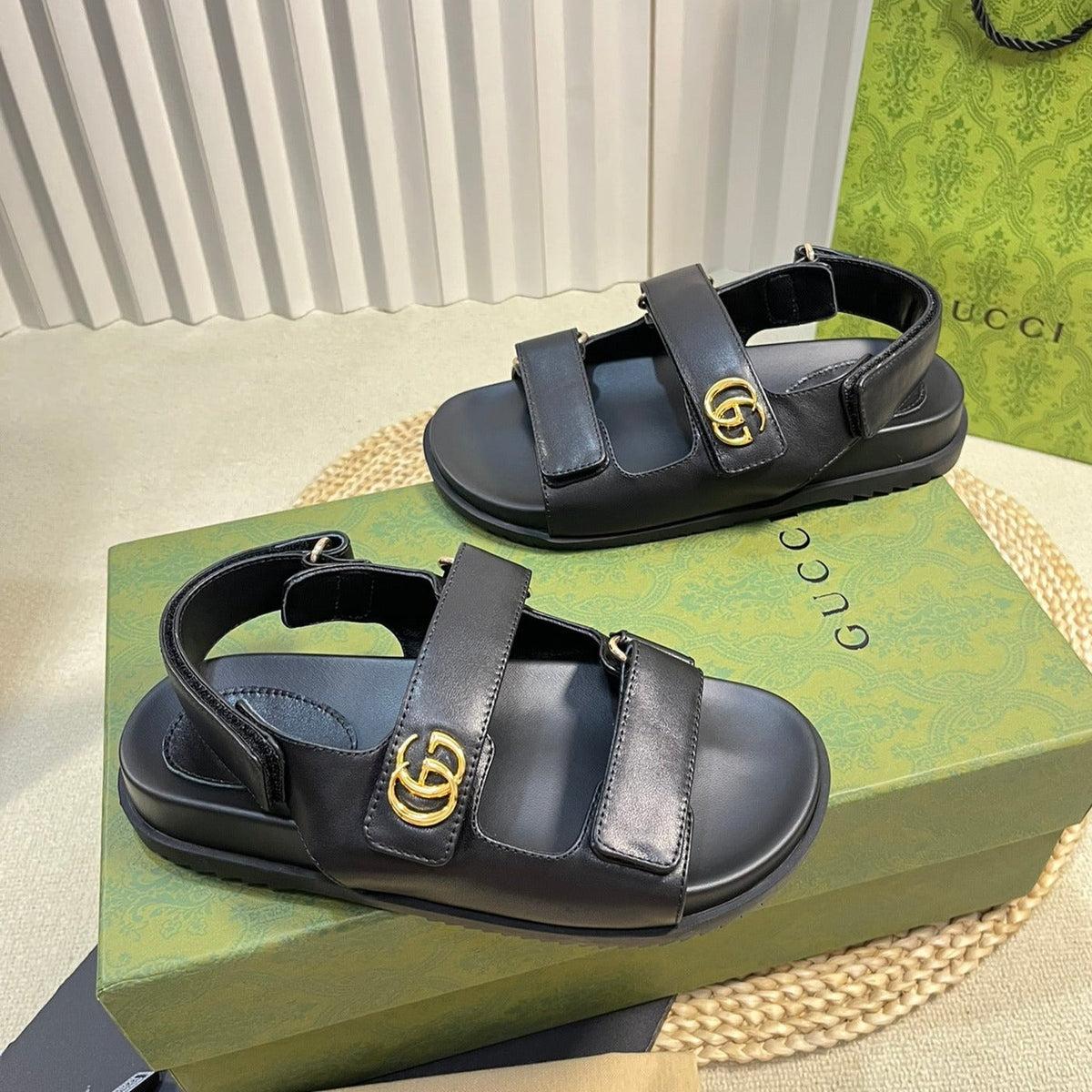 GG  Sandal With Double G Black