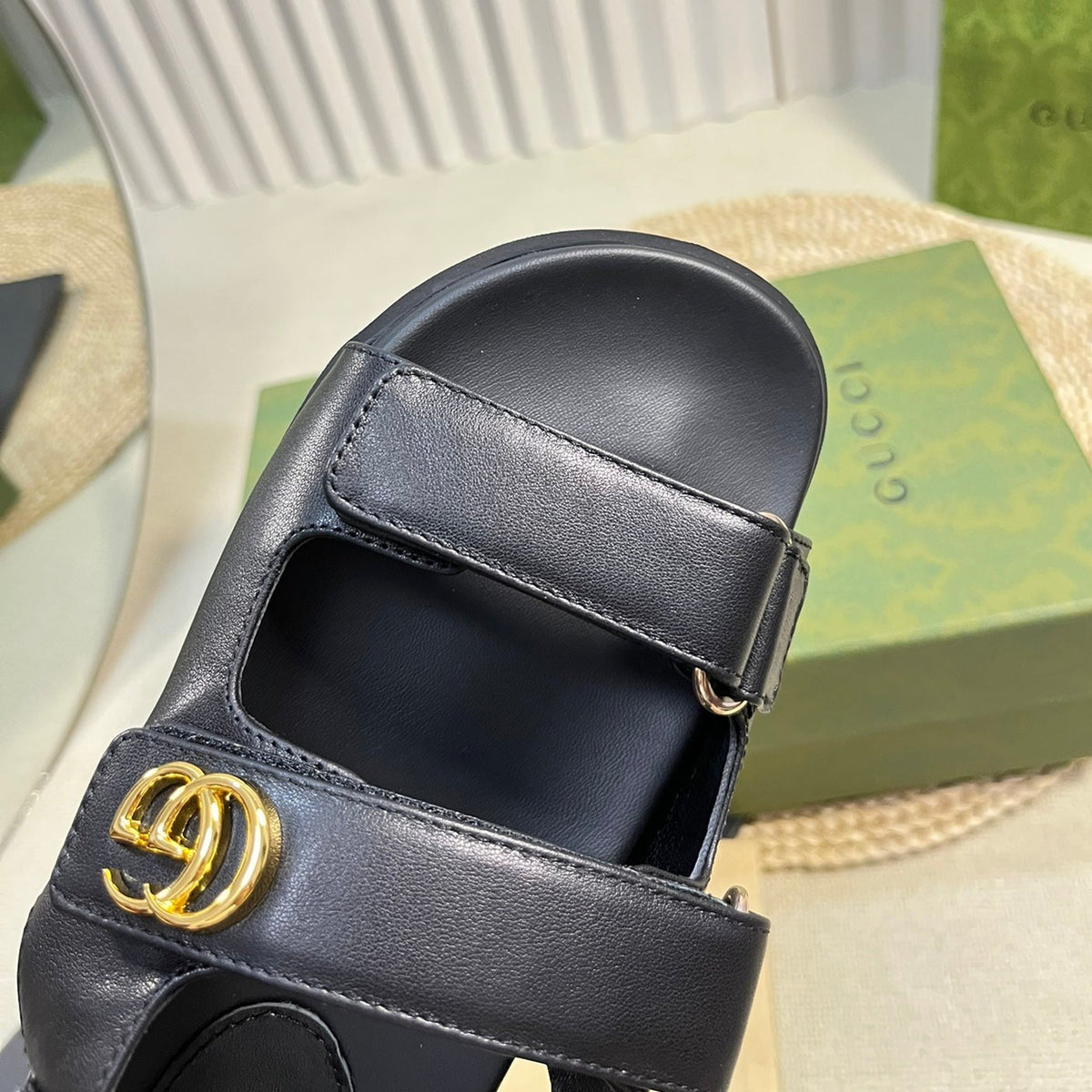 GG  Sandal With Double G Black