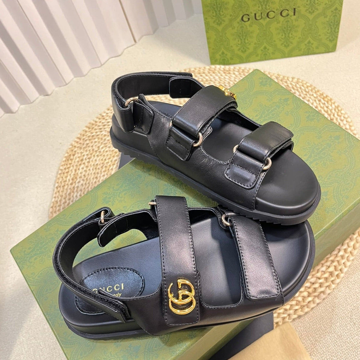 GG  Sandal With Double G Black