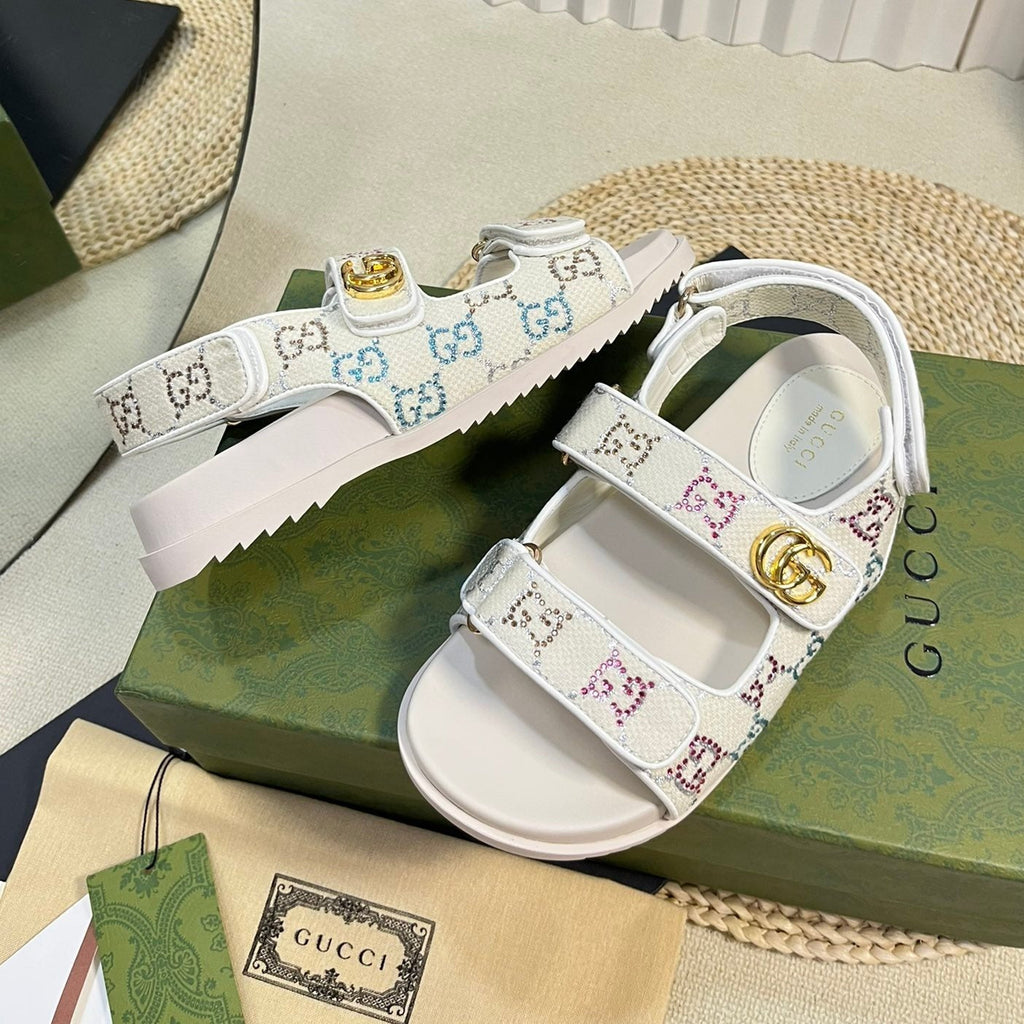 GG  Sandal With Double G White