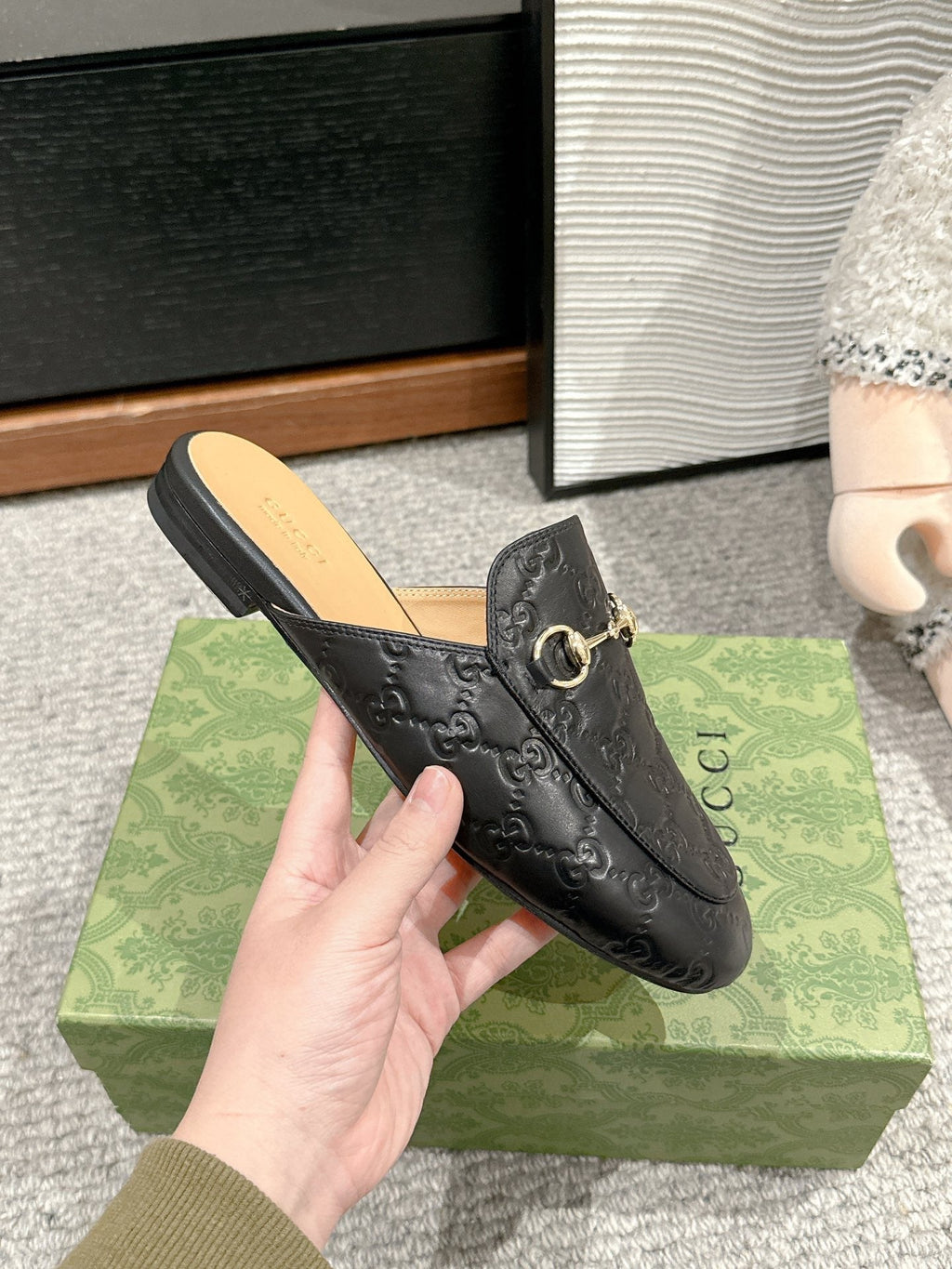 Horsebit Mule Black GG Leather