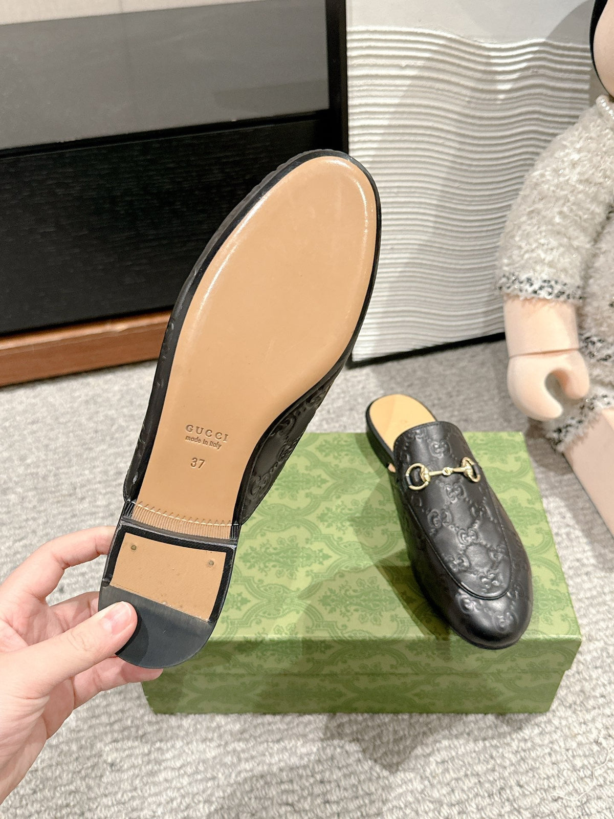 Horsebit Mule Black GG Leather