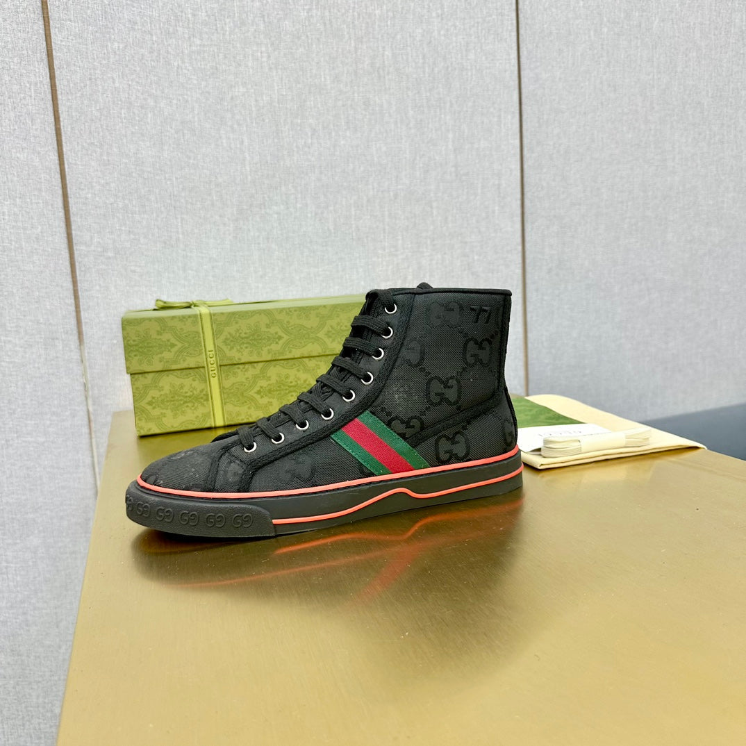 GG TENNIS 1977 HIGH-TOP TRAINER JET BLACK CANVAS
