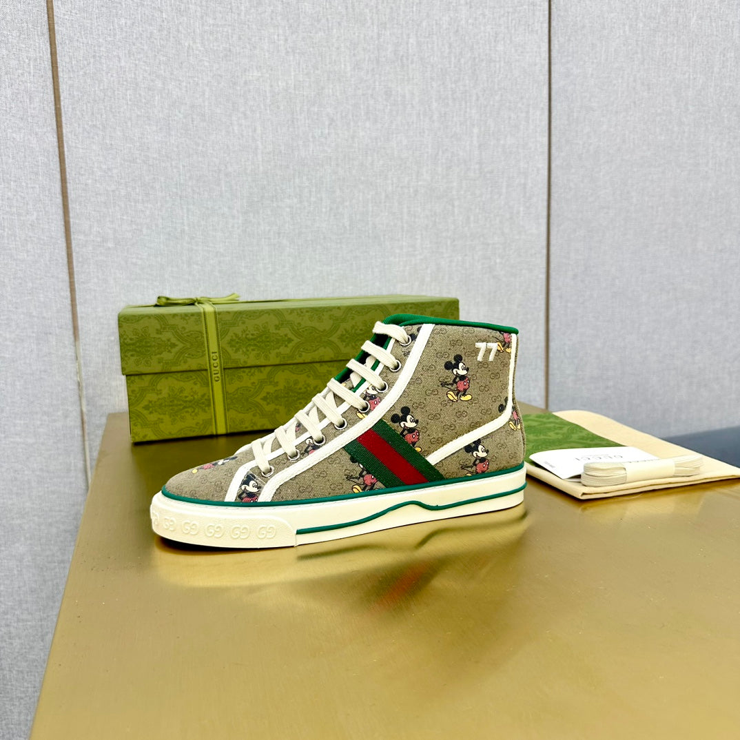 GG TENNIS 1977 HIGH-TOP TRAINER TORTILLA CANVAS WITH MICKEY MOTIF