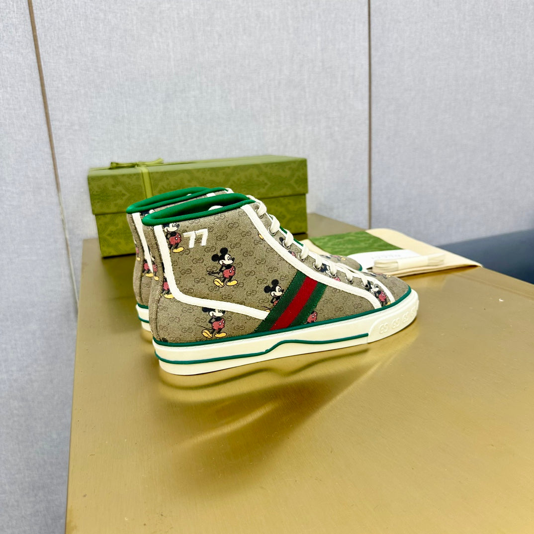 GG TENNIS 1977 HIGH-TOP TRAINER TORTILLA CANVAS WITH MICKEY MOTIF