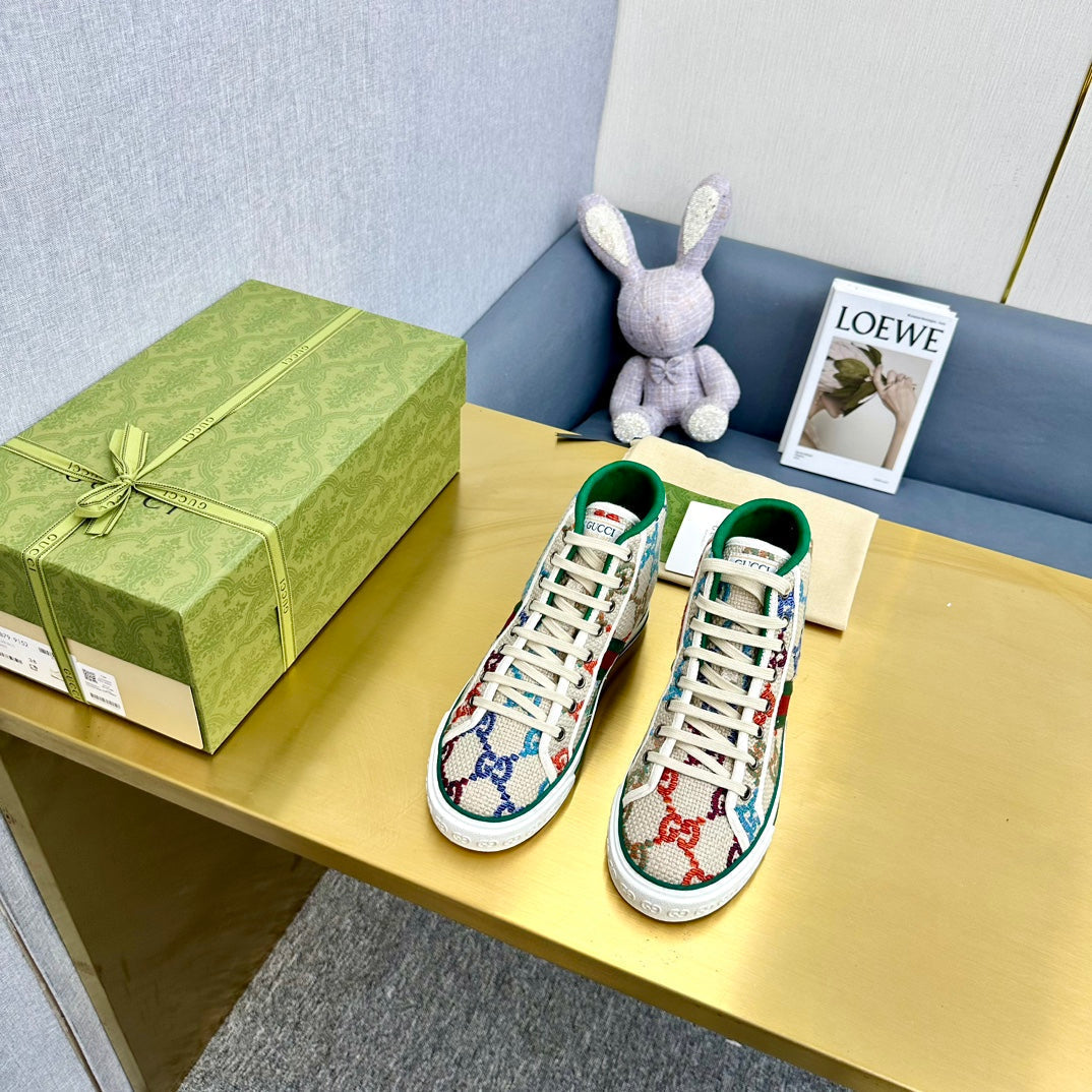 GG TENNIS 1977 HIGH-TOP TRAINER CREAM CANVAS