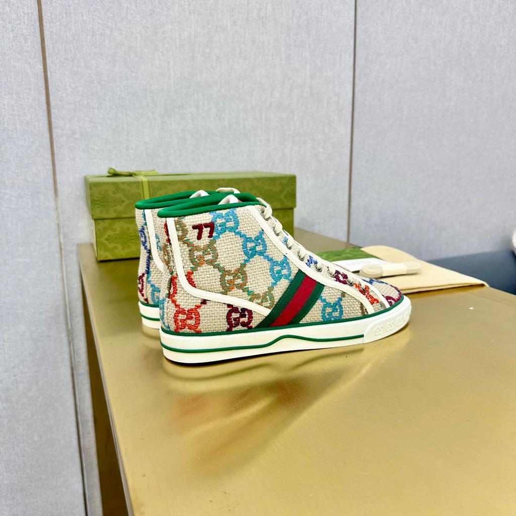 GG TENNIS 1977 HIGH-TOP TRAINER CREAM CANVAS