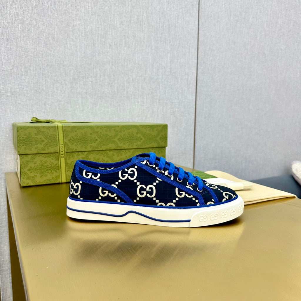 GG TENNIS 1977 TRAINER BLACK AND COBALT CANVAS
