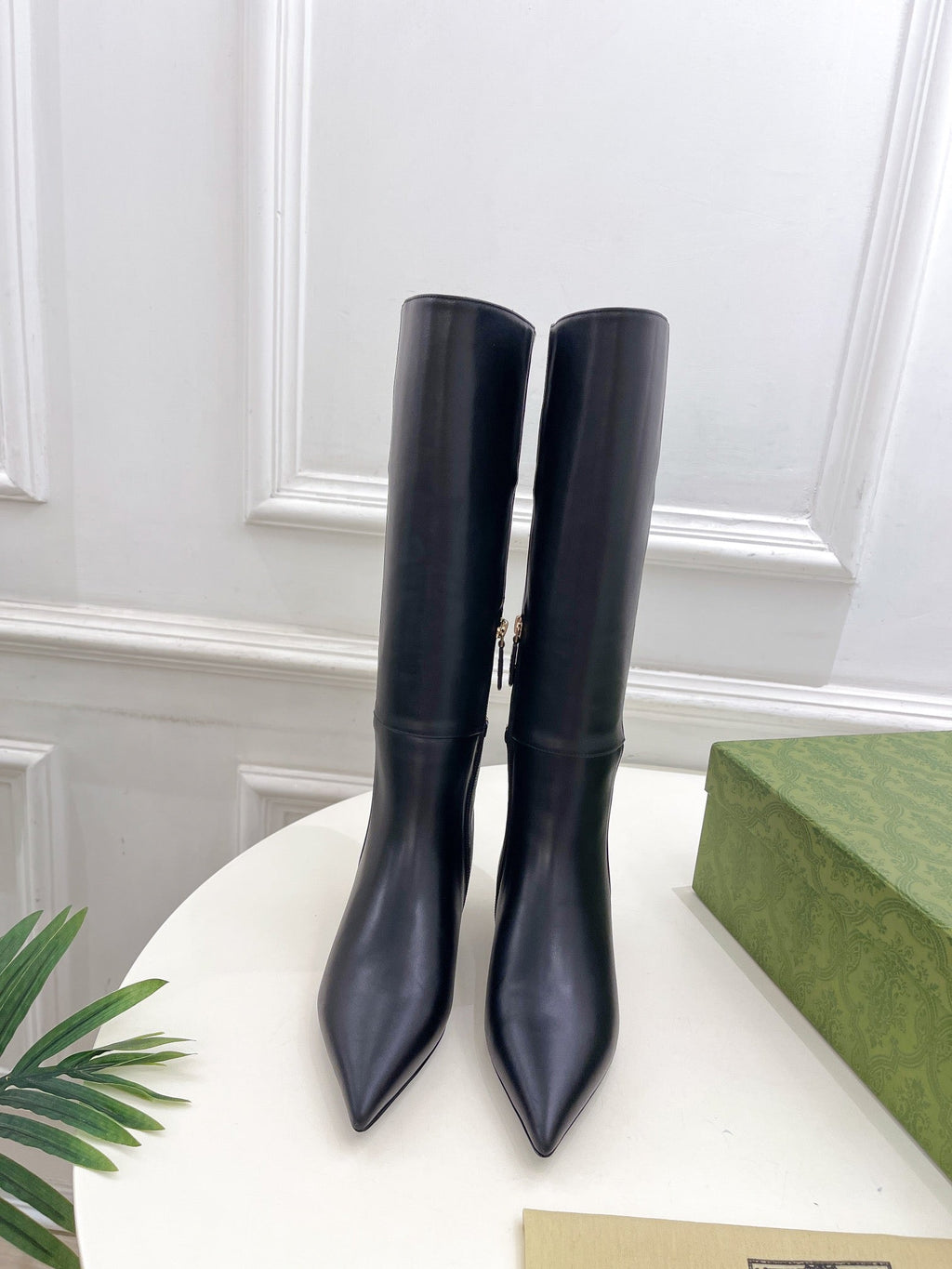 SIGNORIA KNEE BOOTS 4.5CM IN BLACK CALFSKIN